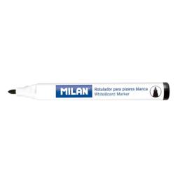 Milan Rotuladores para pizarra blanca, color negro. Borrable en seco. Punta redonda 4,7 mm. Caja de 12 unidades.