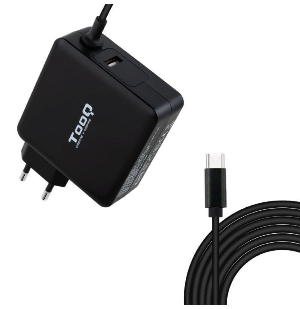 Cargador de Portátil TooQ TQLC-USBC65PD USB Tipo-C/ 65W/ Automático/ Voltaje 5-20V/ 1x USB