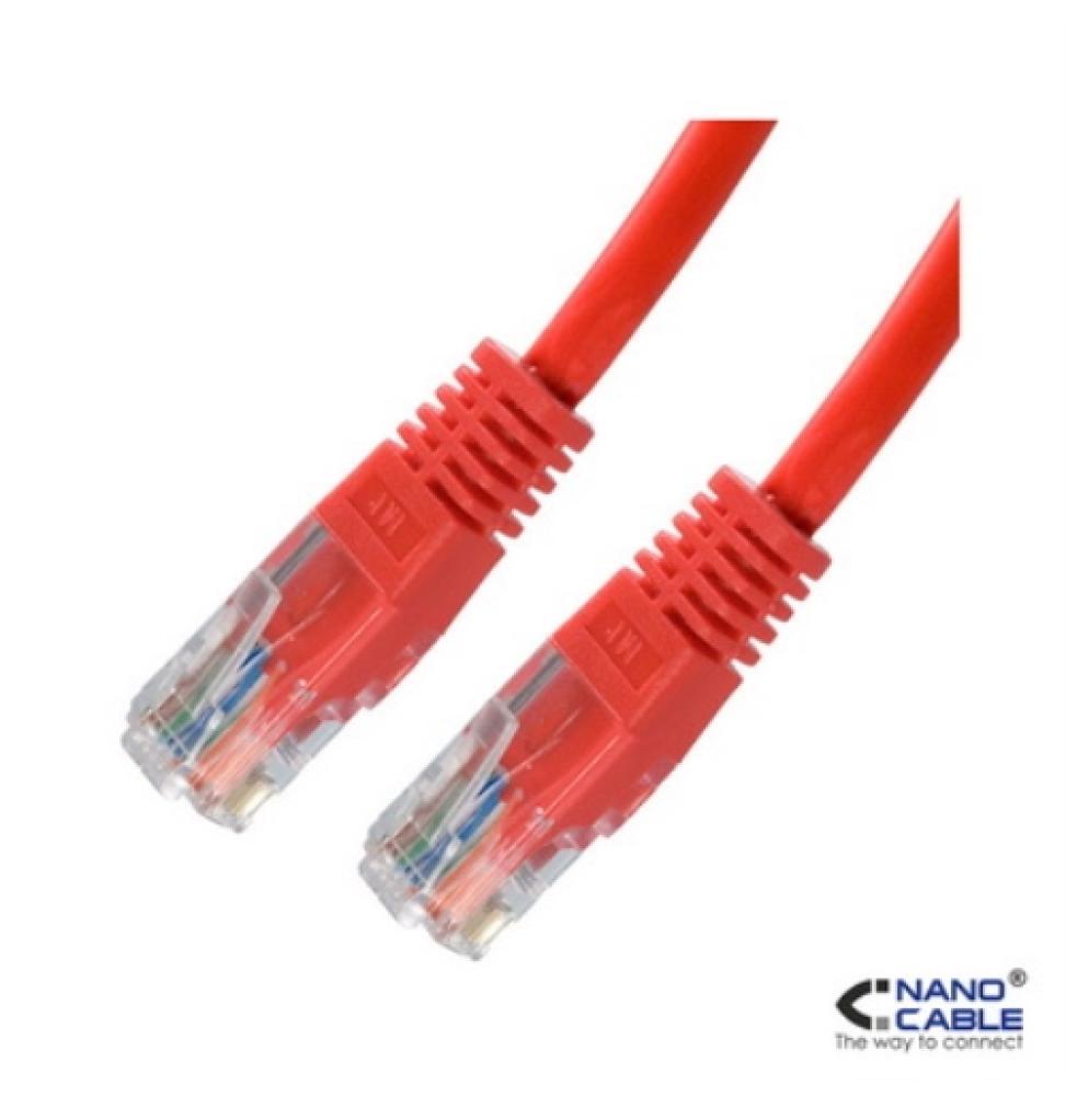 Nanocable - Cable de red latiguillo UTP CAT.5e de 0,5m - color Rojo