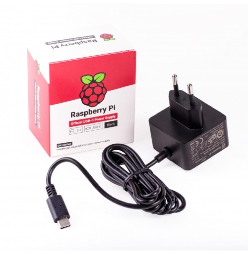 Raspberry alimentador oficial para Pi 4 - USB-C - 5V - 3A - 15W - Negro