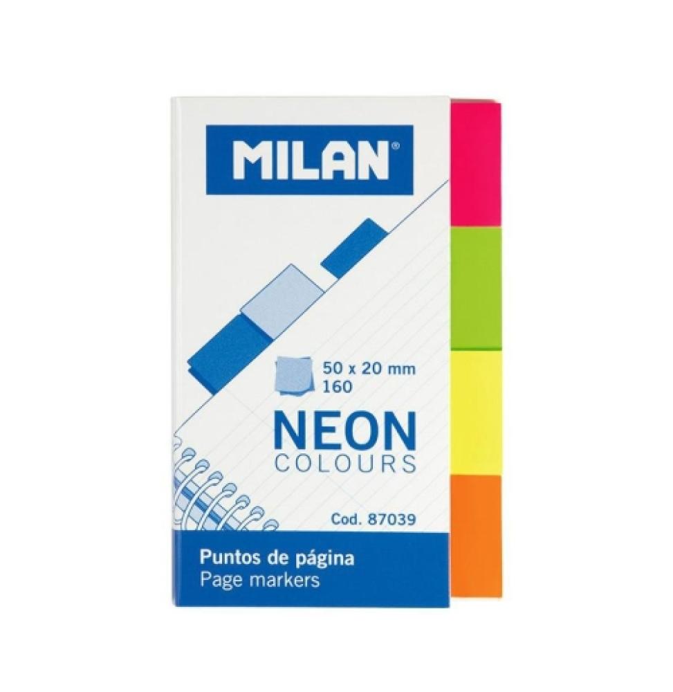 MILAN MARCADORES DE PÁGINA 160 PUNTOS 50X20MM 4 COLORES NEÓN