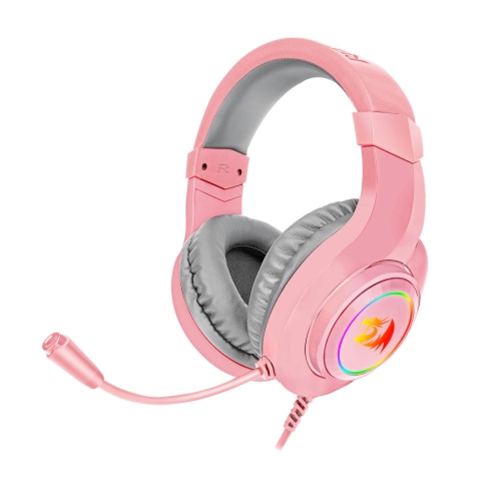 Redragon - HYLAS Auricular Gaming RGB 3.5mm Micrófono Rosa