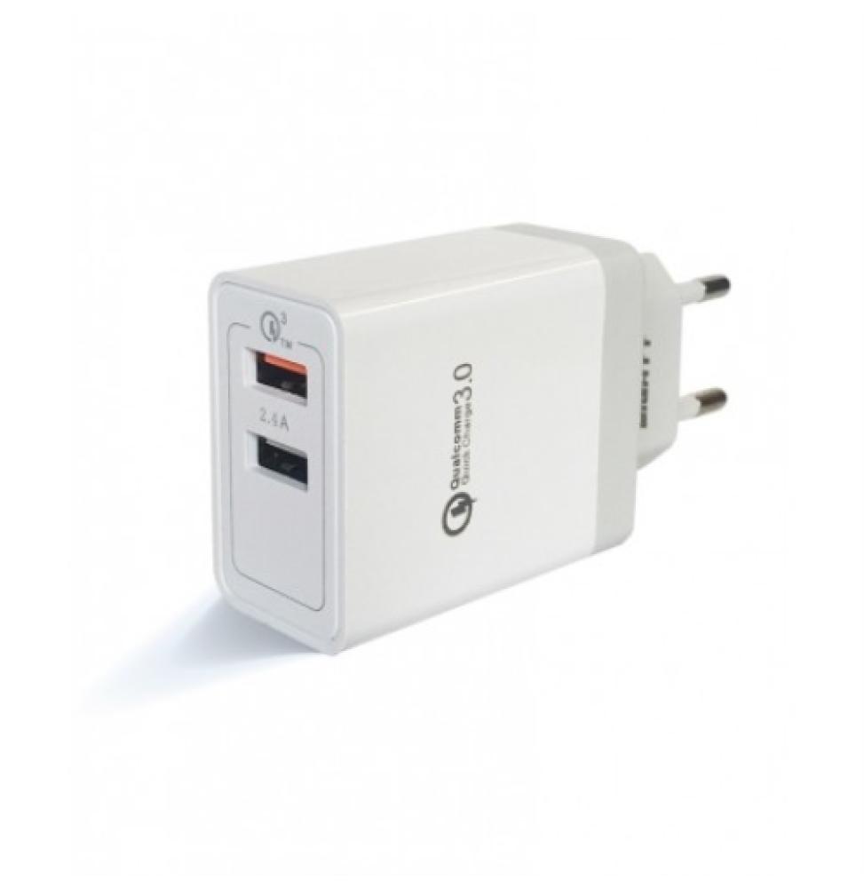 Eightt - Cargador USB Qualcoom 3.0 18W para smartphone y tablet 2 puertos (5V 3A, 9V 2A, 12V 1,5A)