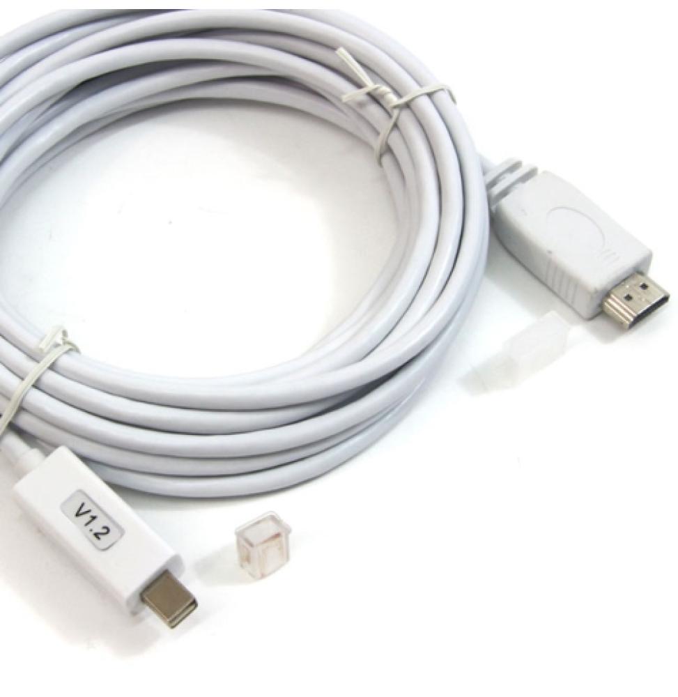 OEM - Cable Mini Displayport/M a HDMI/M - 5 metros - 1080p - Blanco