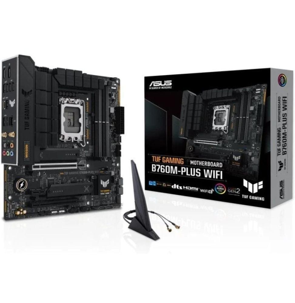 Placa Base Asus TUF GAMING B760M-PLUS WIFI/ Socket 1700/ Micro ATX