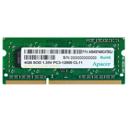 Memoria RAM Apacer 4GB/ DDR3/ 1600MHz/ 1.35V/ SODIMM