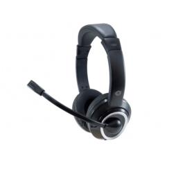 Conceptronic - Auricular Polona USB - Micrófono flexible - Control de volumen - Negro/blanco