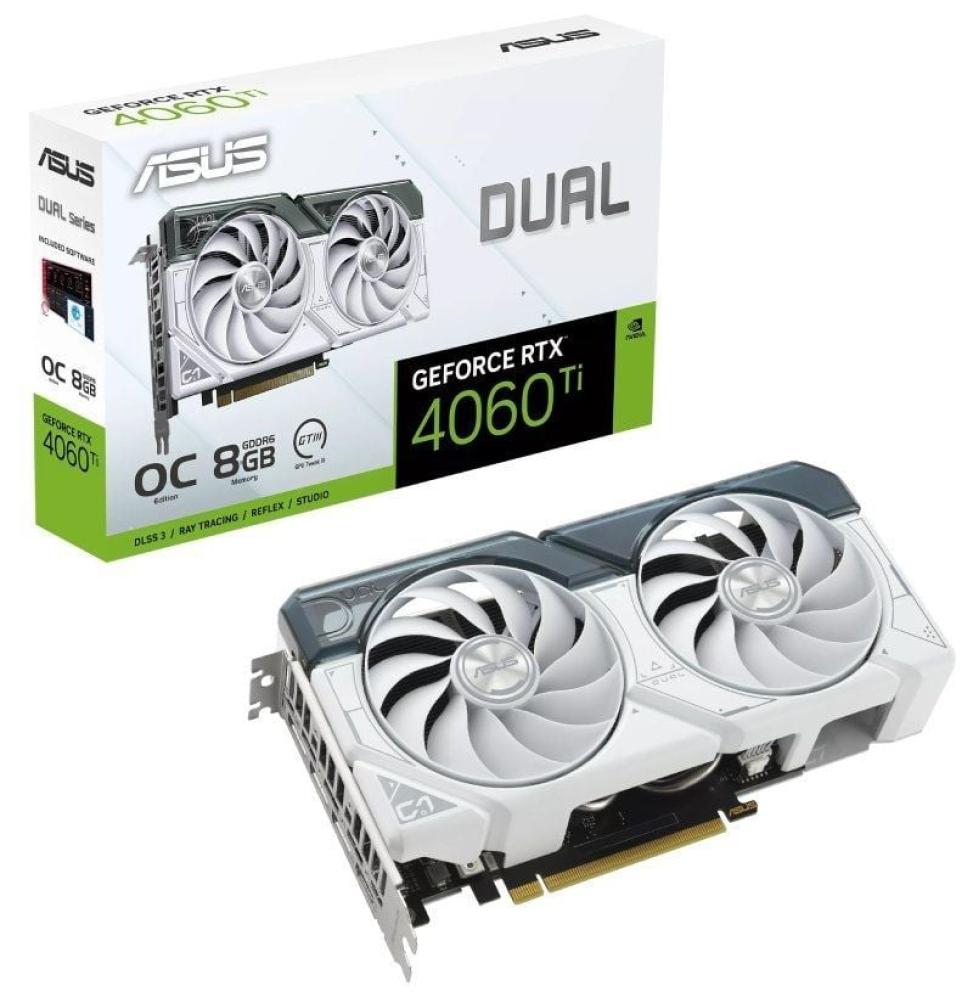 Tarjeta Gráfica Asus Dual GeForce RTX 4060 Ti OC White Edition/ 8GB GDDR6