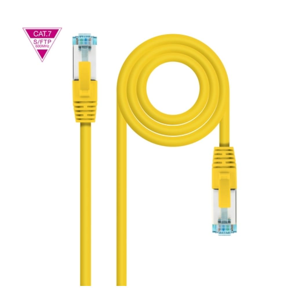 Cable de Red Latiguillo Cat.7 600MHZ LSZH SFTP PIMF AWG26, Amarillo, 25 cm