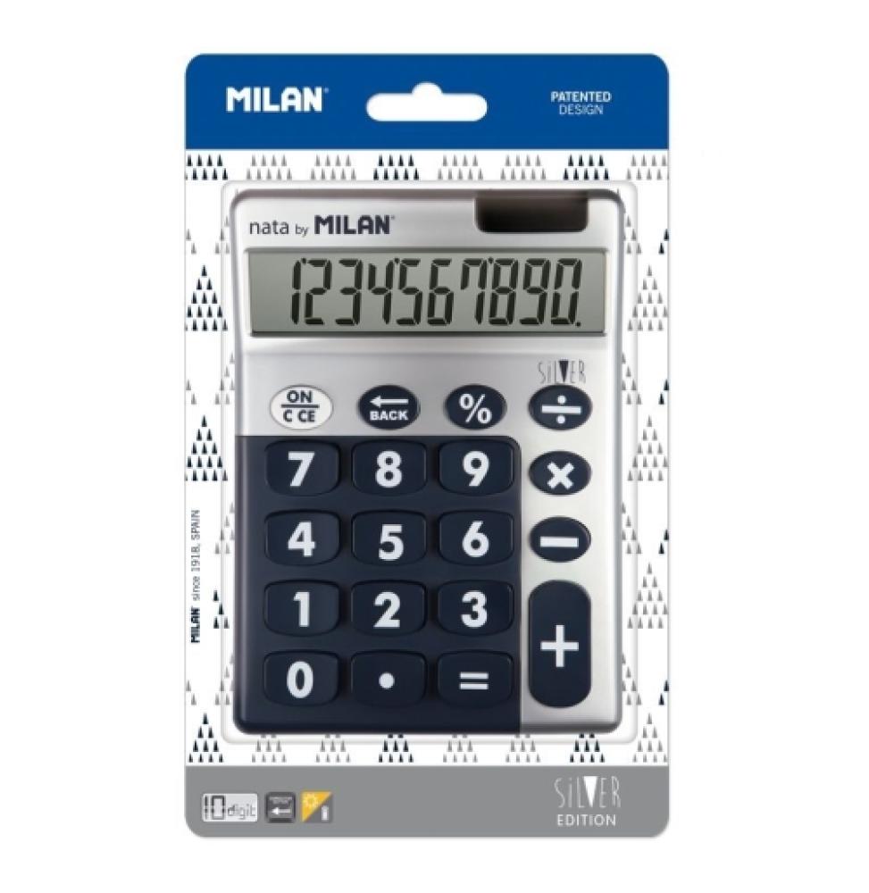 MILAN CALCULADORA AZUL SILVER 10 DIGITOS DUAL BLISTER