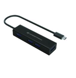 HUB USB-C 3.0 CONCEPTRONIC HUBBIES07B 4 PUERTOS USB 3.0 COLOR NEGRO CARCASA DE ALUMINIO