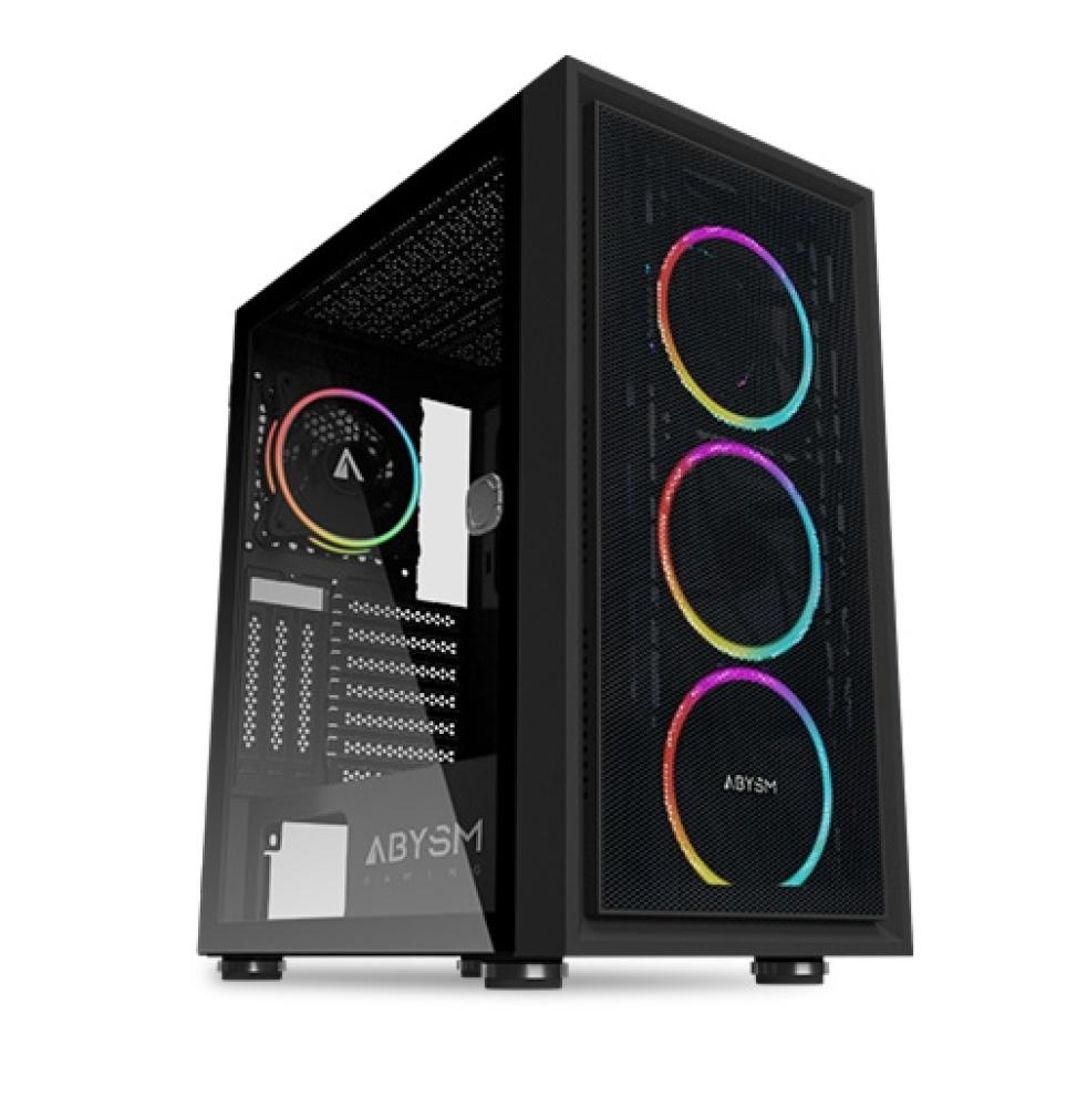 Abysm Gaming - Caja ATX Danube Kamp Negra - 2 x USB 2.0 - 1 x USB 3.0 - 2 x 3.5" + 3 x 2.5" int - VGA hasta 35cm - 3 x 120 mm AR