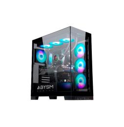 Abysm Gaming - Caja ATX Sava H500 Negra - 2 x USB 3.0 - 1 x USB-C 3.1 - VGA hasta 43cm - 4 x 120 mm ARGB incluídos - Hasta 7 ven