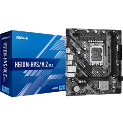 Placa base 1700 microATX ASRock H610M-HVS/M.2 R2.0 2xDDR4 (hasta 64GB 3200 Mhz OC) - 4xSATA - 1 x M.2 - USB 2.0 (4/2) - USB 3.2 