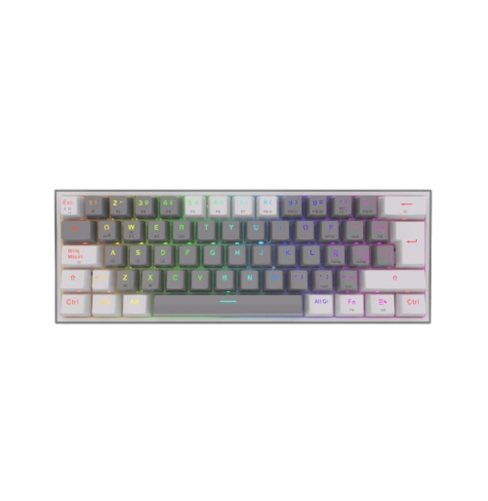 Redragon - FIZZ PRO Teclado Mecanico Gaming Inalámbrico RGB Español LA Gris/Blanco