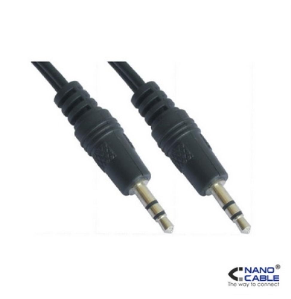 Nanocable - Cable audio estereo de 10m conexión jack 3.5/M-3.5/M - Para monitores, proyectores, pizarras, etc