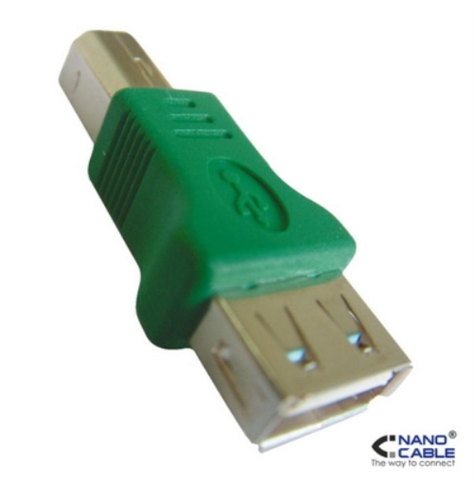 Nanocable - Adaptador USB 2.0 - conexión USB-A/H a B/M