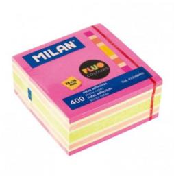 MILAN BLOC NOTAS ADHESIVAS 400 HOJAS 76X76 FLUOR ROSA/AMARILLO