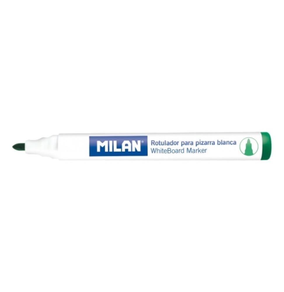 Milan Rotuladores para pizarra blanca, color verde. Borrable en seco.Punta redonda 4,7 mm. Cajas de 12 unidades