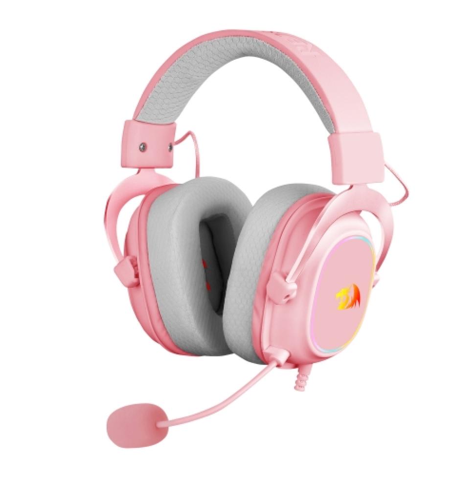 Redragon - ZEUS X Auricular Gaming RGB Virtual 7.1 USB Micrófono Rosa