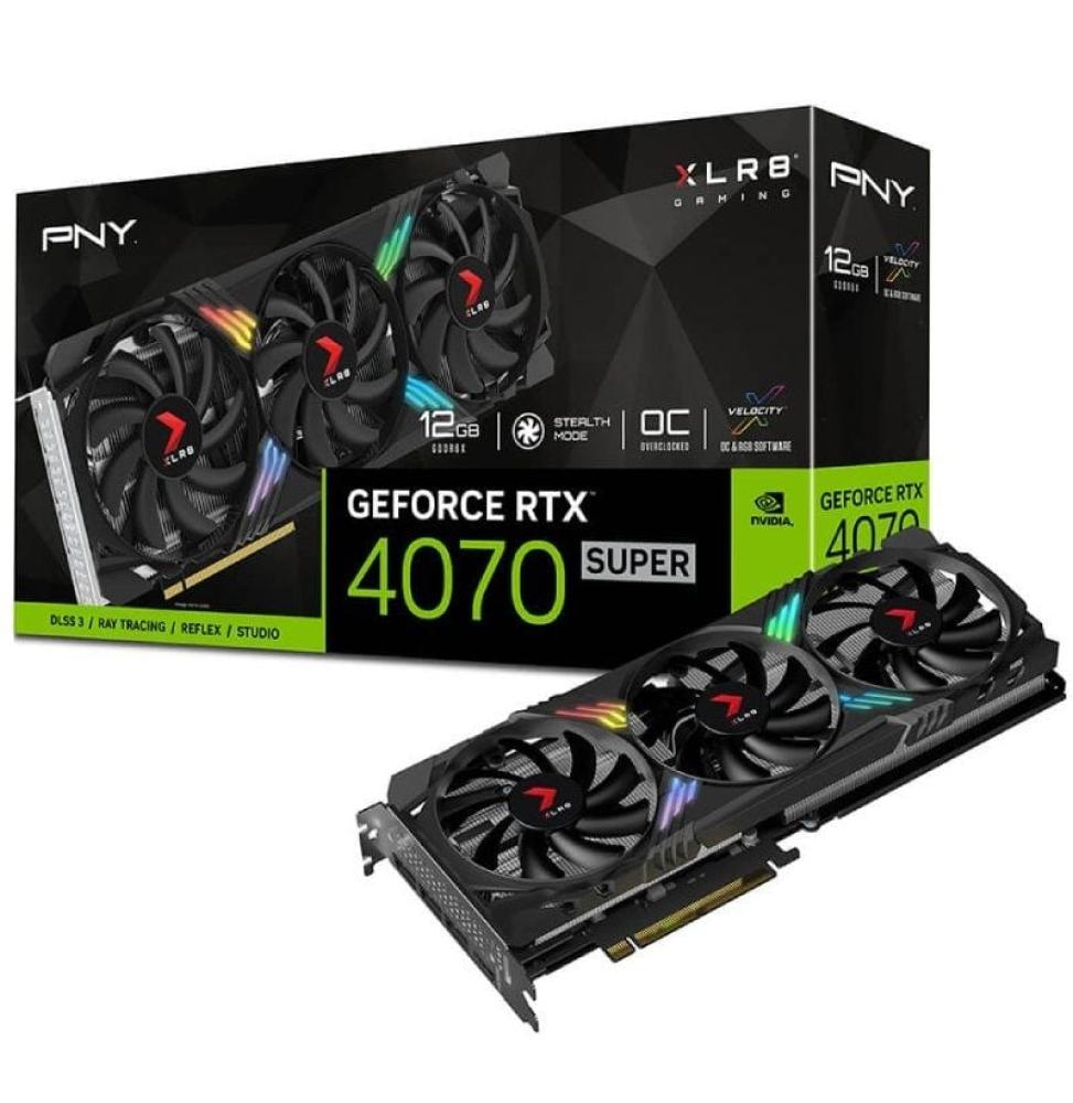 Tarjeta Gráfica PNY GeForce RTX 4070 SUPER XLR8 VERTO EPIC-X RGB OC Triple Fan/ 12GB GDDR6X