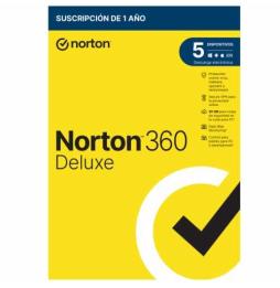 Norton 360 Deluxe - Antivirus - 50GB almacenamiento - 1 usuario - 5 dispositivos - 12 meses - Control parental - Horario escolar