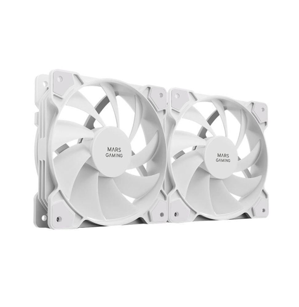 Pack 2 Ventiladores Mars Gaming MF-PWMX2/ 12cm/ Blanco