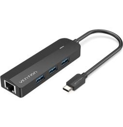 Docking USB Tipo-C Vention TGPBB/ 3xUSB/ 1xRJ45/ 1xMicro B PD/ Negro