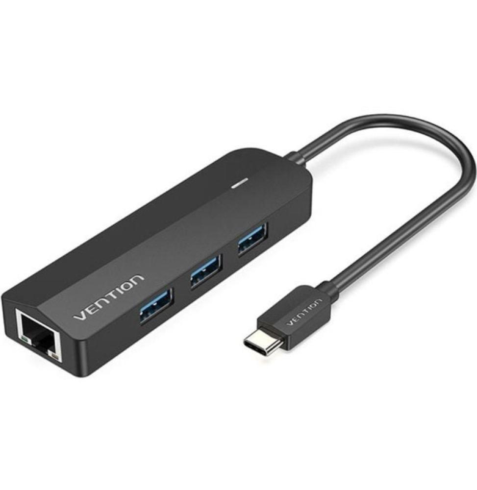 Docking USB Tipo-C Vention TGPBB/ 3xUSB/ 1xRJ45/ 1xMicro B PD/ Negro