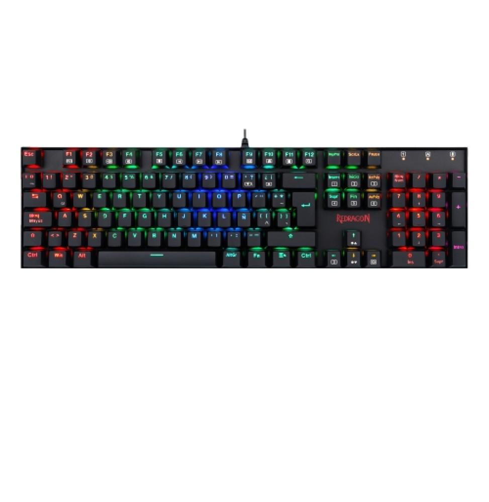 Redragon - MITRA Teclado Mecánico Gaming Switch Rojo RGB Español España Negro