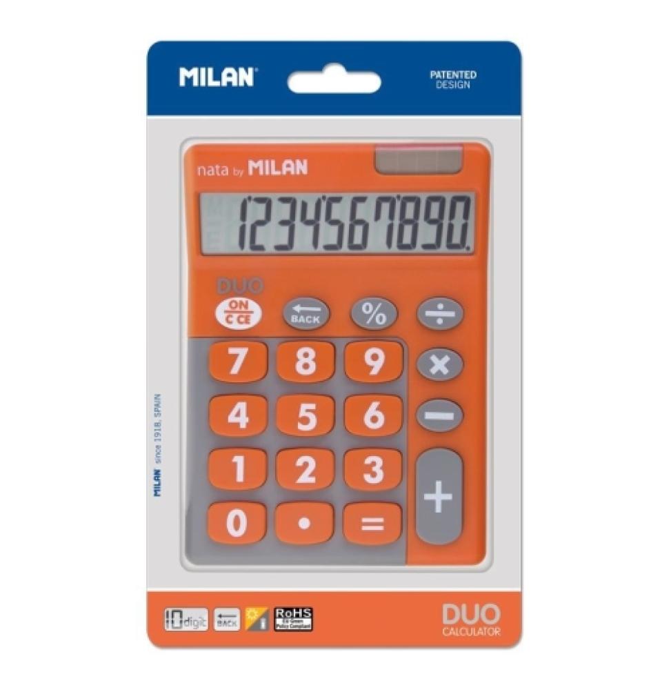 MILAN CALCULADORA DUO 10 DIGITOS DUAL BLISTER NARANJA