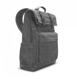 V7 Mochila élite CBXT16-CANVAS - Para potátil de hasta 15.6" - Diseño Rolltop de acceso rápido - Negro - Parte inferior resisten