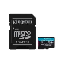 Kingston Tarjeta Micro SDXC 256GB UHS-I U3 V30 Clase 10 170MB/s Canvas Go Plus con Adaptador