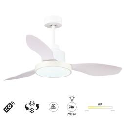 Ventilador Hurricane - Techo - 1220 mm - Altura graduable - Mando a distancia - 3 velocidades - Motor DC - Luz LED integrada - A