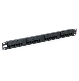 Phasak - Panel de parcheo 19" CAt.6 UTP RJ45 LSA 24P 1U negro