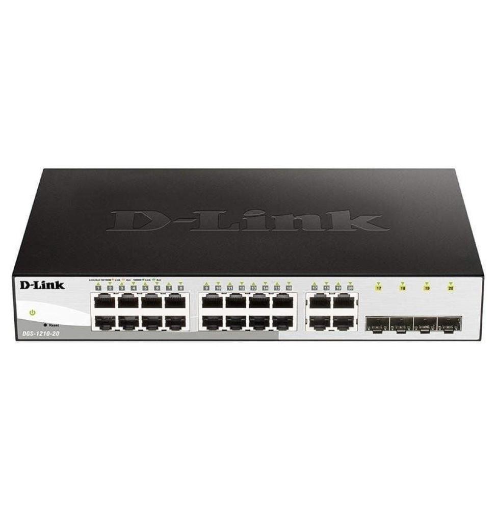 Switch D-Link DGS-1210-20/ 20 Puertos/ RJ45 10/100/1000/ SFP