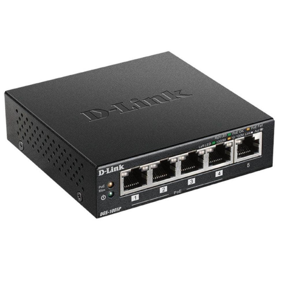 Switch D-Link DGS-1005P 5 Puertos/ RJ-45 10/100/1000 PoE