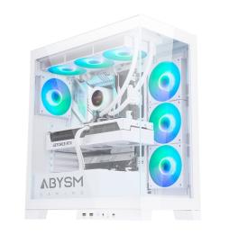 Abysm Gaming - Caja ATX Sava H500 Blanca - 2 x USB 3.0 - 1 x USB-C 3.1 - VGA hasta 43cm - 4 x 120 mm ARGB incluídos - Hasta 7 ve