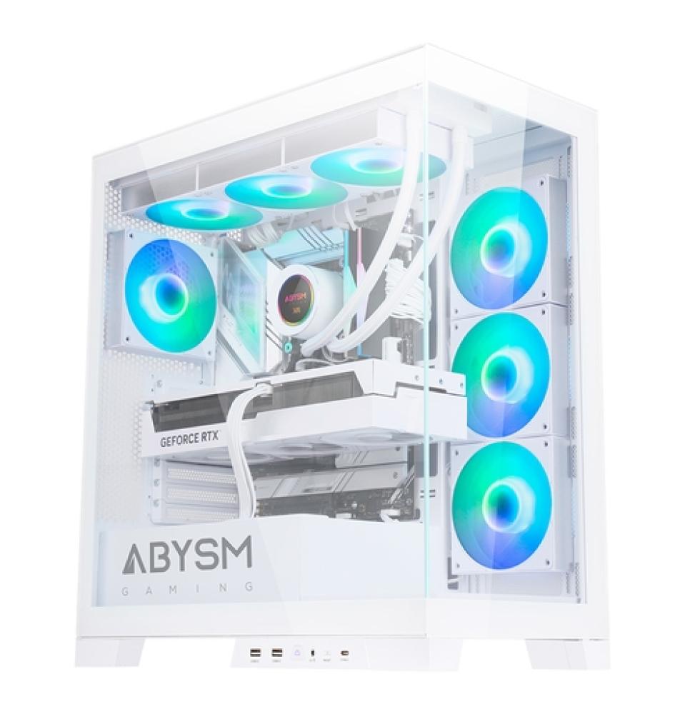 Abysm Gaming - Caja ATX Sava H500 Blanca - 2 x USB 3.0 - 1 x USB-C 3.1 - VGA hasta 43cm - 4 x 120 mm ARGB incluídos - Hasta 7 ve