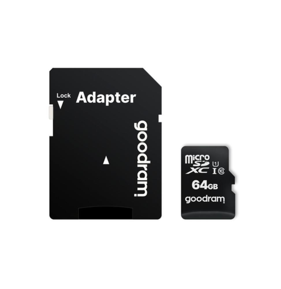 Goodram MicroSD - 64GB - Incluye adaptador a SD - CL 10 UHS I