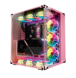 Talius Cronos - ATX - Black RGB Cristal Templado USB 3.0 - Rosa