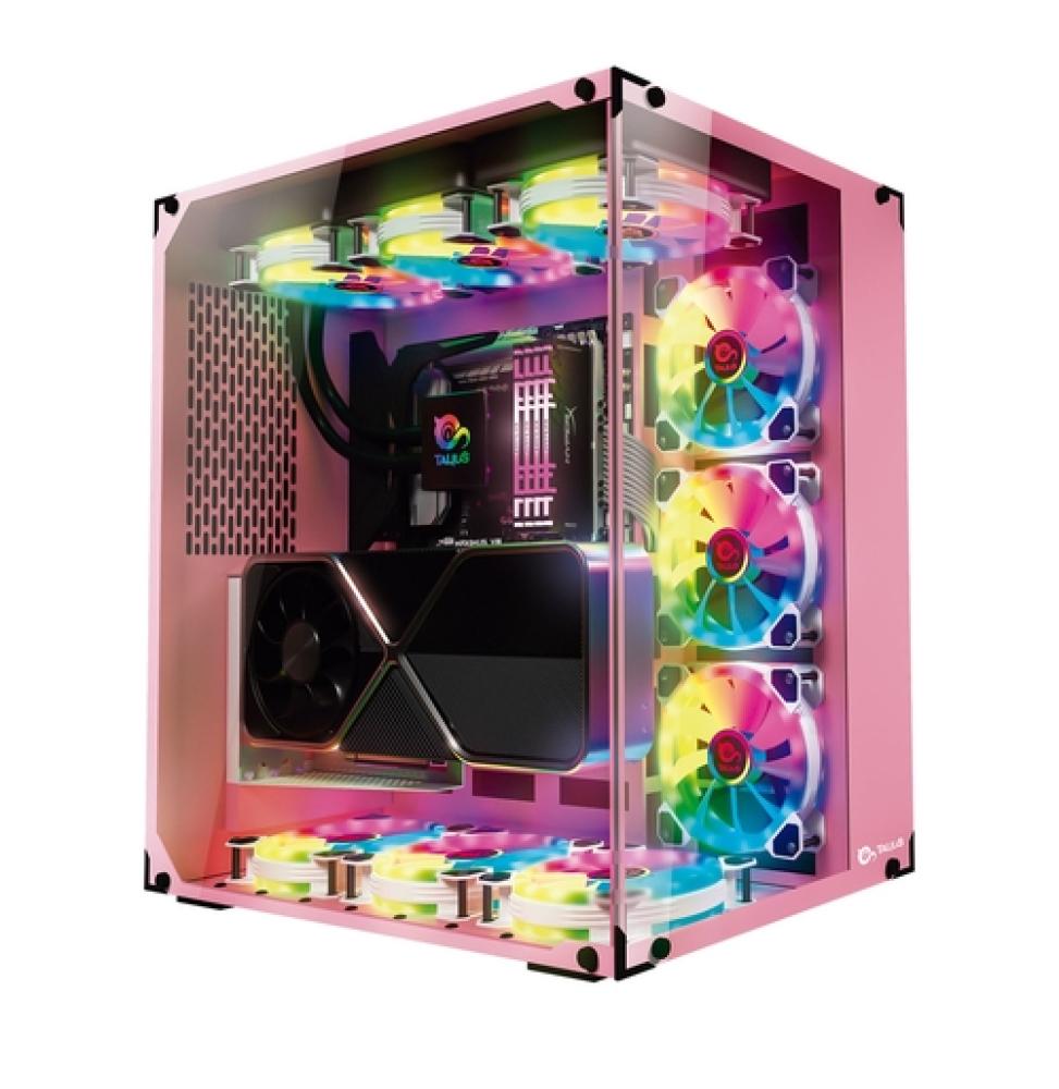 Talius Cronos - ATX - Black RGB Cristal Templado USB 3.0 - Rosa