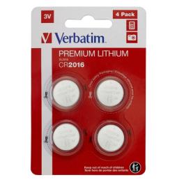 VERBATIM PILAS PLANAS DE LITIO 3V - CR2016 (4 PACK)