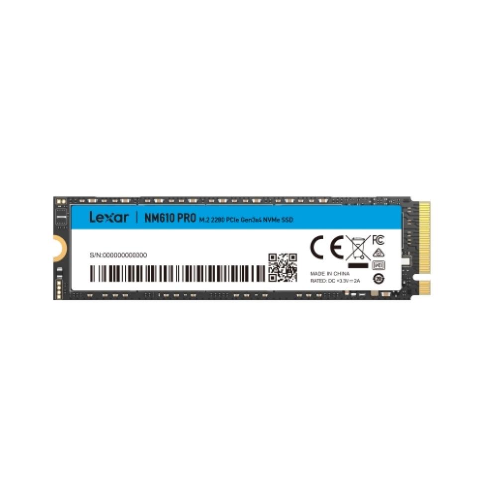 Lexar NM610Pro - 1TB - M.2 2280 PCIe Gen3x4 NVMe - hasta 3300MB/s lectura - hasta 2600MB/s escritura - 3 años garantía