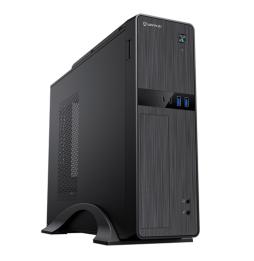 Caja sobremesa microATX Slim Unyka UK-52112 - FA SFX 450W - USB 3.0 x2 , USB-C x 2, Audio, Micrófono - 405x100x314 - 4 perfil ba