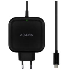 Cargador de Pared Aisens ASCH-1PD65WL-BK/ 1xUSB Tipo-C/ 65W