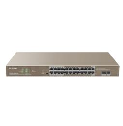 IP-COM G1126P-24-410W - Switch 24 puertos Gigabit 10/100/1000 + 2 puertos SFP - 24 puertos PoE hasta 30W - Metálico - Rack