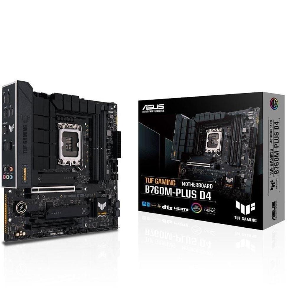 Placa Base Asus TUF GAMING B760M-PLUS D4/ Socket 1700/ Micro ATX