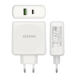 Cargador de Pared Aisens ASCH-2PD30QC-W/ 1xUSB Tipo-C/ 1x USB/ 48W