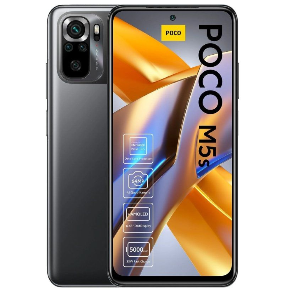 Smartphone Xiaomi POCO M5s 4GB/ 128GB/ 6.43'/ Gris